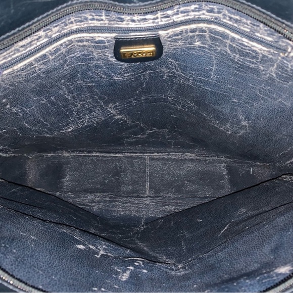 Micro GG classic vintage Navy blue Gucci tote! Computer bag. Pockets. Clean - Picture 6 of 11